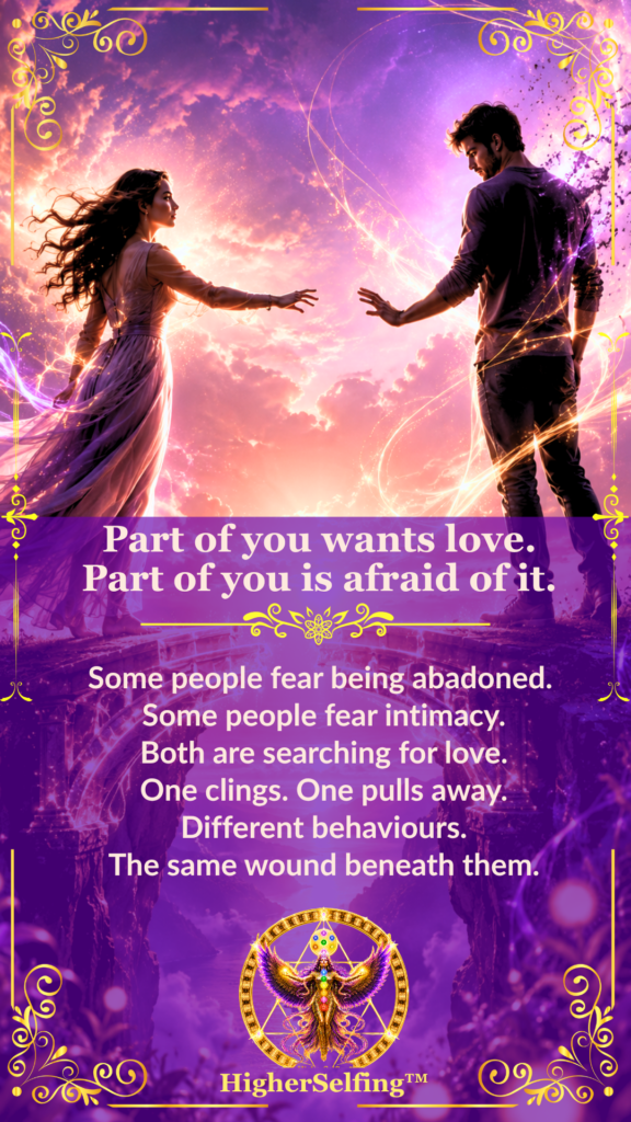 HigherSelfing™ | Part of you wants love. Part of you is afraid of it. Some people fear being abandoned. Some Fear intimacy.
