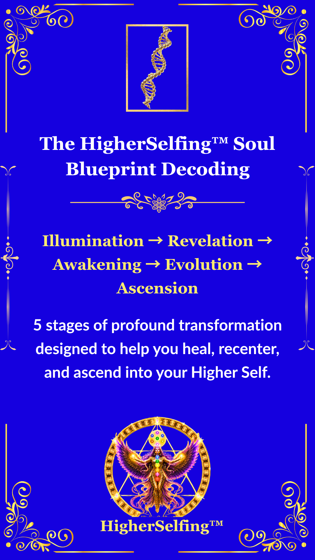 HigherSelfing™ Soul Blueprint Decoding. 5 stages of profound transformation designed to heal recenter ascend into your higher self